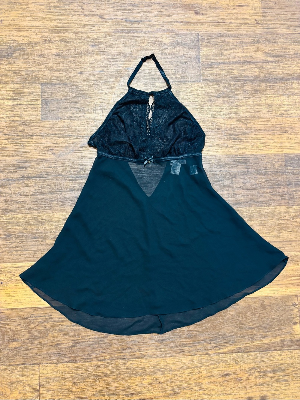 Linea Donatella Black Lace Halter Chemise